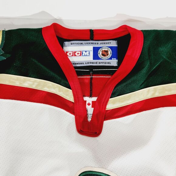 CCM Minnesota Wild Hockey Jersey Adult Sz S Patches Green Red White Vtg Official - Picture 3 of 13